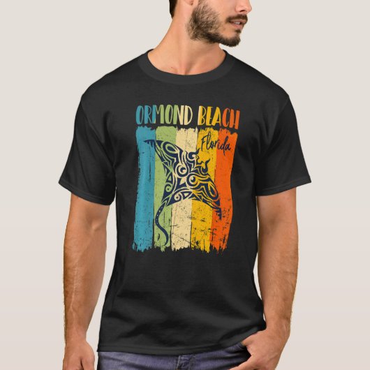 Retro Stingray Ormond Beach Florida Theme Friends  T-shirt (Voorkant)