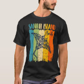 Retro Stingray Sanibel Island Florida thema vriend T-shirt (Voorkant)