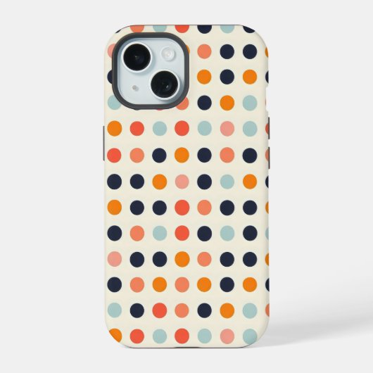Retro Stippelpatroon iPhone 15 Case (Achterkant)