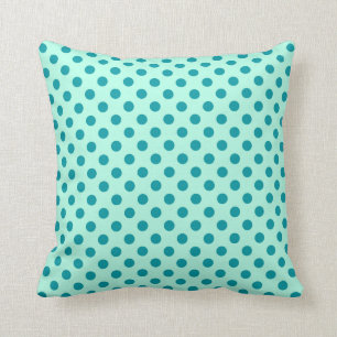 Retro-stippen - aqua en turquoise kussen