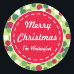 Retro Stippen Christmas Gift Label Stickers<br><div class="desc">Pas deze feestelijke,  polka stip-stickers aan door de tekst aan uw behoeften aan te passen. Gebruik deze leuke stickers voor de keuken,  bakken,  kerstmis,  cadeautjes,  cadeautjes,  een koekjesruil,  koekjesruil,  kerstfeest,  ambachten,  pakketten,  feestvieren,  enz. Het ontwerp is van de originele kunst.</div>