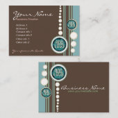 Retro-Stippen en -cirkels met Logo of Foto per Visitekaartje (Voorkant / Achterkant)