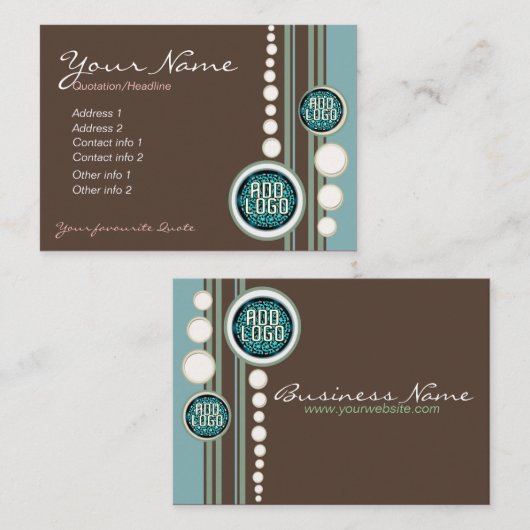Retro-Stippen en -cirkels met Logo of Foto per Visitekaartje (Voorkant / Achterkant)