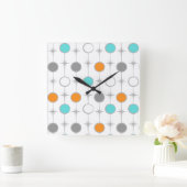 Retro-Stippen en Starbursts Acrylwandklok Vierkante Klok (Huis)