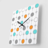 Retro-Stippen en Starbursts Acrylwandklok Vierkante Klok (Hoek)
