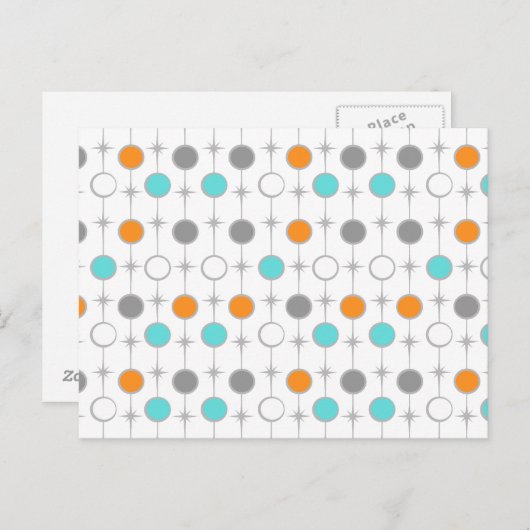 Retro Stippen en Starbursts Briefkaart (Voorkant / Achterkant)