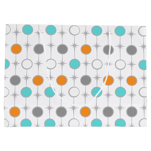 Retro Stippen en Starbursts Gift Bag Large Cadeautasje (Achterkant)