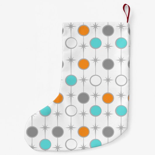 Retro-Stippen en Starbursts kerststooking Kleine Kerstsok (Achterkant)