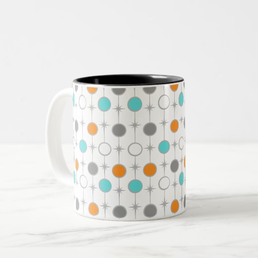 Retro Stippen en Starbursts Mok (Voorkant links)