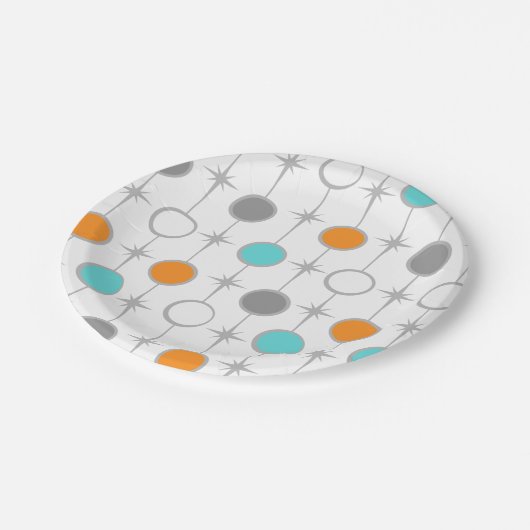 Retro Stippen en Starbursts PapierBord Papieren Bordje (Gekanteld)