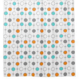 Retro Stippen en Starbursts Shower Curtain Douchegordijn