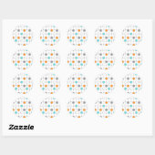 Retro-Stippen en Starbursts-stickers Ronde Sticker (Vel)