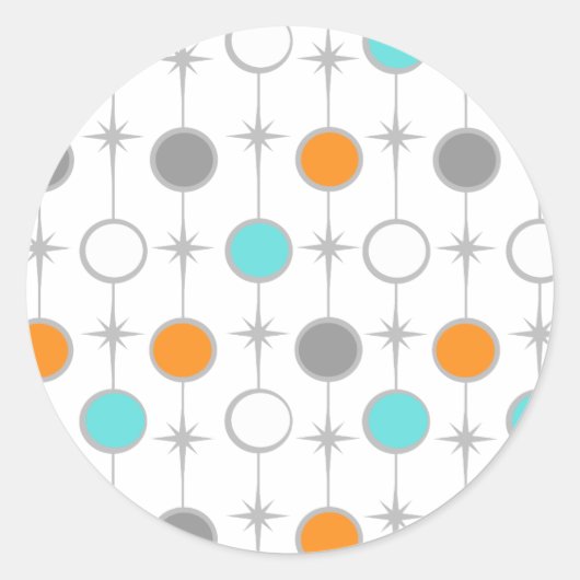 Retro-Stippen en Starbursts-stickers Ronde Sticker (Voorkant)