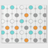 Retro-Stippen en Starbursts Verpakkingspapier Cadeaupapier (Vlak)