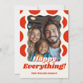 Retro Stippen Gelukkig Alles Stijlvol Plezierige F Feestdagenkaart (Voorkant)