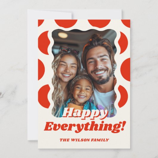 Retro Stippen Gelukkig Alles Stijlvol Plezierige F Feestdagenkaart (Voorkant)