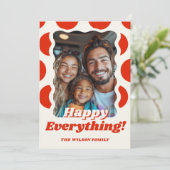 Retro Stippen Gelukkig Alles Stijlvol Plezierige F Feestdagenkaart (Staand voorkant)