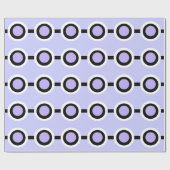 Retro stippen geometrisch paarse zwart cadeaupapier (Vlak)