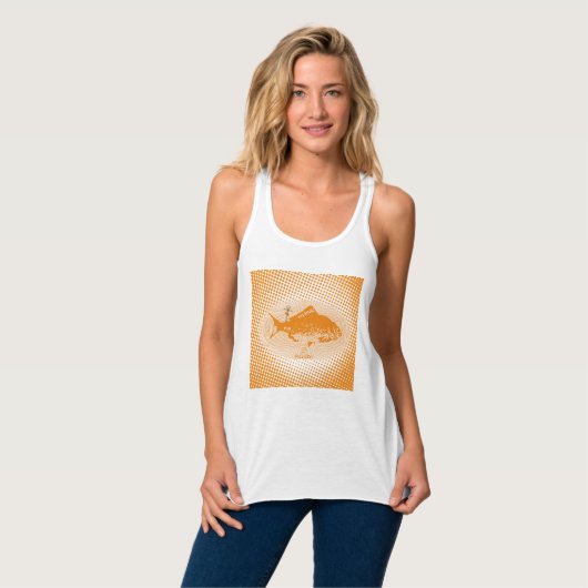 Retro Stippen Gold Fish Tanktop (Volledige Voorkant)