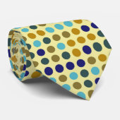 Retro Stippen | Groen Blauw Geel Stropdas (Opgerold)