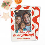 Retro Stippen Happy Everything Stijlvolle Leuke Fo Feestdagenkaart<br><div class="desc">Vier het seizoen met onze Retro Stippen Happy Everything vakantiepas! Dit stijlvolle,  leuke ontwerp is voorzien van kleurrijke stippen en een plek voor uw favoriete foto,  waardoor het de perfecte manier is om feestelijk gejuich te verspreiden.</div>