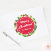 Retro Stippen Kerst Cadeautag Stickers (Envelop)