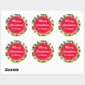 Retro Stippen Kerst Cadeautag Stickers (Vel)