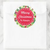 Retro Stippen Kerst Cadeautag Stickers (Tas)