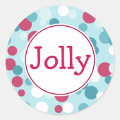 Retro Stippen Kerst stickers (Voorkant)