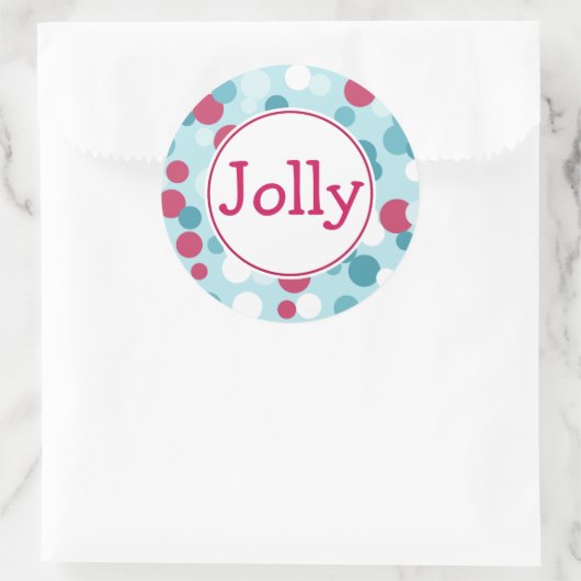 Retro Stippen Kerst stickers (Tas)