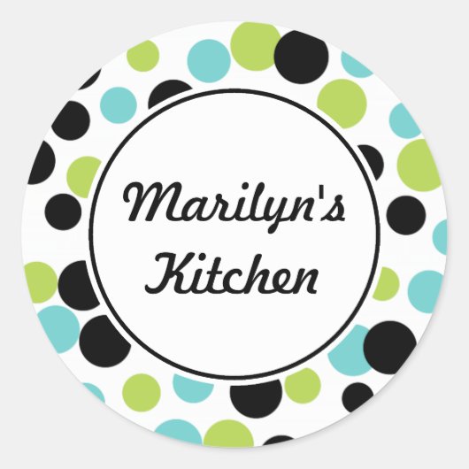 Retro Stippen Keuken Stickers (Voorkant)
