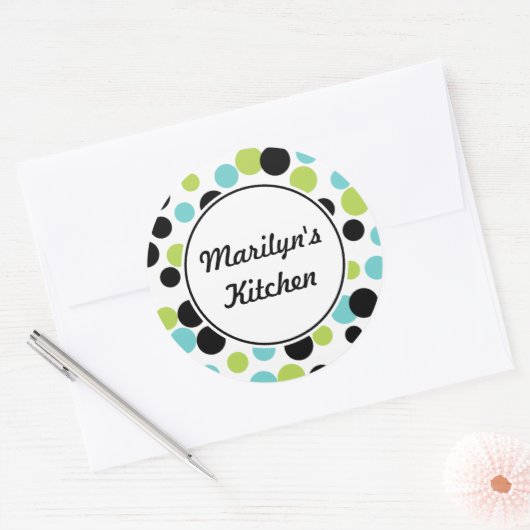 Retro Stippen KeukenStickers Ronde Sticker (Envelop)