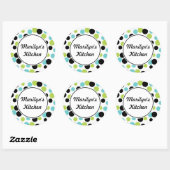 Retro Stippen KeukenStickers Ronde Sticker (Vel)