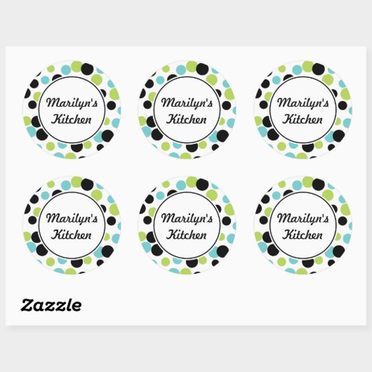 Retro Stippen KeukenStickers Ronde Sticker (Vel)