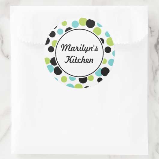 Retro Stippen KeukenStickers Ronde Sticker (Tas)