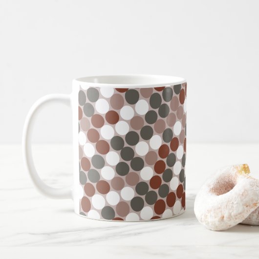 Retro stippen koffiemok (Met donut)