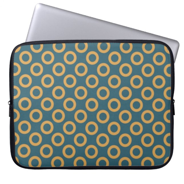 Retro-Stippen Laptop Sleeve (Voorkant)