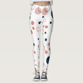 Retro Stippen Mid-Century Modern Patroon Leggings (Voorkant)