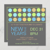 Retro Stippen nieuwe jaren Uitnodiging van één par (Voorkant / Achterkant)