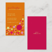 "Retro Stippen" Oranje en roze Visitekaartje Contactkaartje (Voorkant / Achterkant)