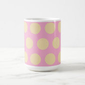 Retro Stippen Roze & Gele Design Koffiemok (Center)