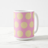 Retro Stippen Roze & Gele Design Koffiemok (Voorkant rechts)