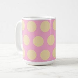 Retro Stippen Roze & Gele Design Koffiemok