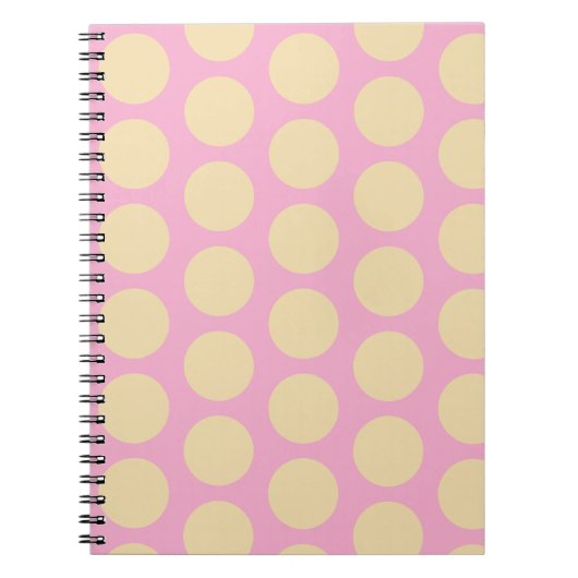 Retro Stippen Roze & Gele Design Notitieboek (Voorkant)