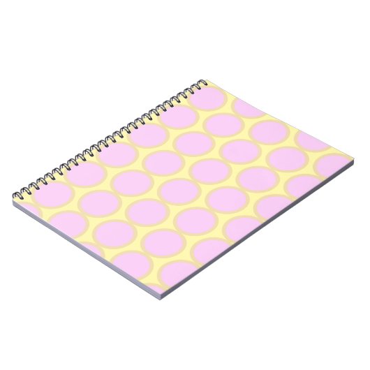Retro Stippen Roze & Gele Design  Notitieboek (Linkerzijde)