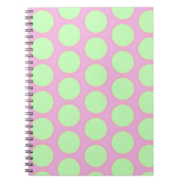 Retro Stippen Roze & Groen Design  Notitieboek