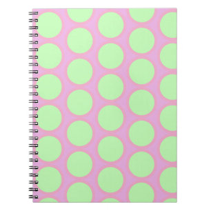 Retro Stippen Roze & Groen Design  Notitieboek