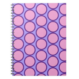 Retro Stippen Roze Paars & Geel Design  Notitieboek