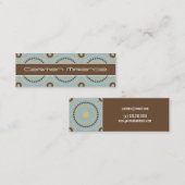 Retro Stippen Skinny Card Mini Visitekaartje (Voorkant / Achterkant)