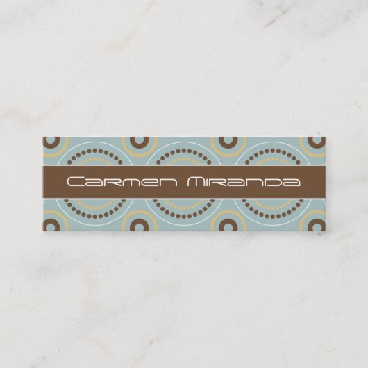 Retro Stippen Skinny Card Mini Visitekaartje (Voorkant)